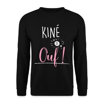 Kiné de Ouf Citation Kinésithérapeute - Sweat-shirt Unisexe - noir - Devant - Alina (178cm) & Michal (187cm)