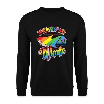 Gay Whale Rainbow Whale Lgbt - Sweat-shirt Unisexe - noir - Devant - Alina (178cm) & Michal (187cm)