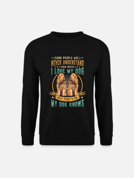 J’aime mon chien, Cocker Spaniel - Sweat-shirt Unisexe - noir