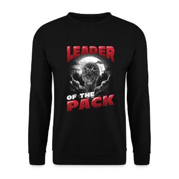 Leader of the pack, Mommy Wolf howls at the moon - Unisex Sweatshirt - black - Front - Alina (178cm) & Michal (187cm)