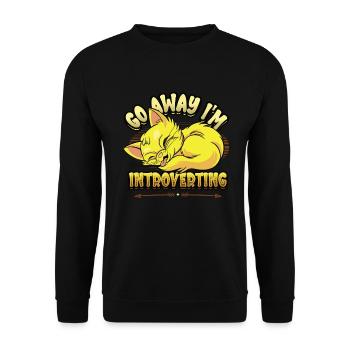 Va-t’en, je suis introverti, timide - Sweat-shirt Unisexe - noir - Devant - Alina (178cm) & Michal (187cm)