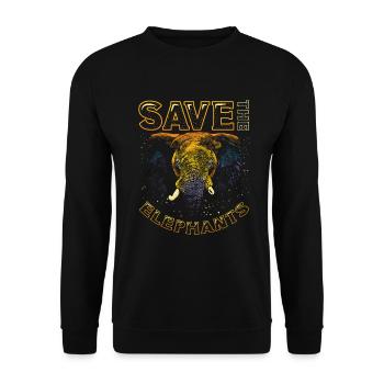 Rettet Die Elefanten - Unisex Pullover - Schwarz - Vorne - Alina (178cm) & Michal (187cm)