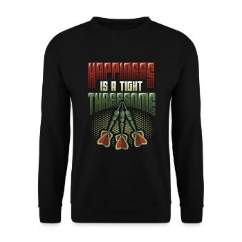 Glück Ist Ein Enges Dreiergespann, Dartpfeil - Unisex Pullover - Schwarz - Vorne - Alina (178cm) & Michal (187cm)
