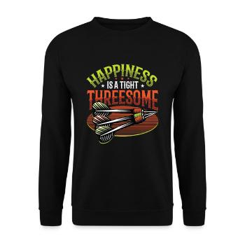 Glück Ist Ein Enges Dreiergespann, Dartpfeil - Unisex Pullover - Schwarz - Vorne - Alina (178cm) & Michal (187cm)