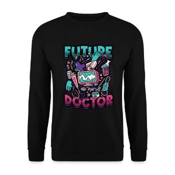 Futur médecin, étudiant en médecine - Sweat-shirt Unisexe - noir - Devant - Alina (178cm) & Michal (187cm)