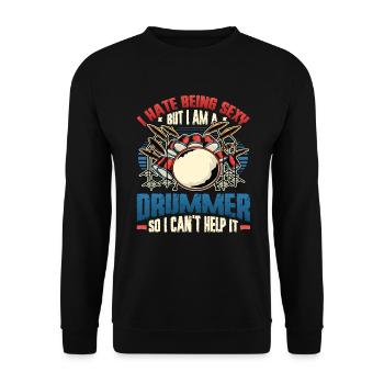 Ich Hasse Es, Sexy Zu Sein - Unisex Pullover - Schwarz - Vorne - Alina (178cm) & Michal (187cm)