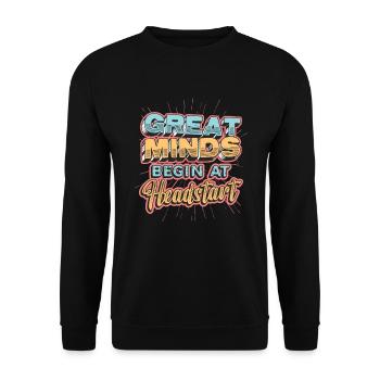 Great minds start at Headstart, ABCD Teacher - Unisex Sweatshirt - black - Front - Alina (178cm) & Michal (187cm)