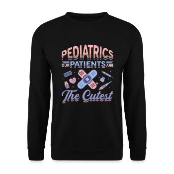 Pädiatrie, Unsere Patienten Sind Die Süßesten - Unisex Pullover - Schwarz - Vorne - Alina (178cm) & Michal (187cm)