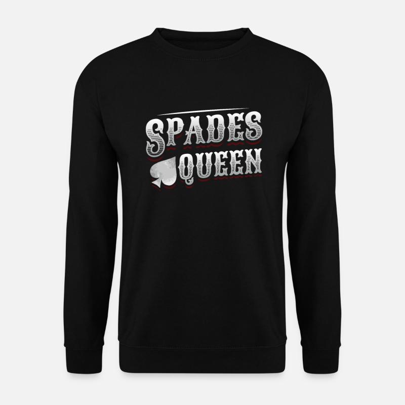 Pik Dame, Pik Kartenspiel - Unisex Pullover - Schwarz