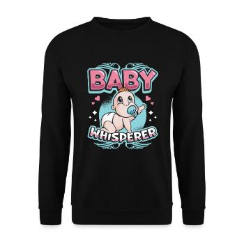 La chuchotrice, nounou, assistante maternelle, baby-sitter - Sweat-shirt Unisexe - noir - Devant - Alina (178cm) & Michal (187cm)