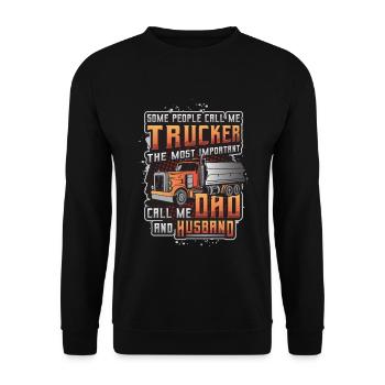 Trucker, Husband, Truck Driver, Dad - Unisex Sweatshirt - black - Front - Alina (178cm) & Michal (187cm)