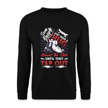 Hug around the neck, Jiu Jitsu - Unisex Sweatshirt - black - Front - Alina (178cm) & Michal (187cm)