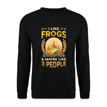 J’aime les grenouilles et peut-être 3 personnes - Sweat-shirt Unisexe - noir - Devant - Alina (178cm) & Michal (187cm)