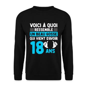 Beau gosse 18 ans adulte - Sweat-shirt Unisexe - noir - Devant - Alina (178cm) & Michal (187cm)