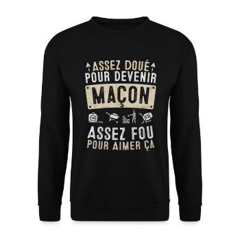 tarif horaire maçon humour maçonnerie homme cadeau - Sweat-shirt Unisexe - noir - Devant - Alina (178cm) & Michal (187cm)