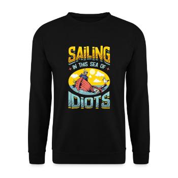Segeln In Diesem Meer Von Idioten Antisoziale - Unisex Pullover - Schwarz - Vorne - Alina (178cm) & Michal (187cm)