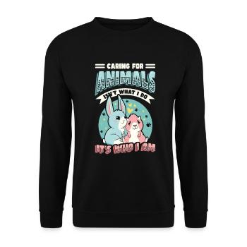 Caring for animals - animal shelter, animal lovers - Unisex Sweatshirt - black - Front - Alina (178cm) & Michal (187cm)