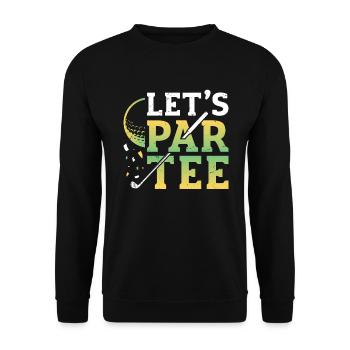 Lets Par, Tee Golfer, Funny Golf Club - Unisex Sweatshirt - black - Front - Alina (178cm) & Michal (187cm)