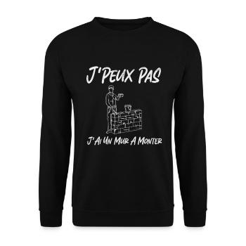 tarif horaire maçon humour maçonnerie homme cadeau - Sweat-shirt Unisexe - noir - Devant - Alina (178cm) & Michal (187cm)