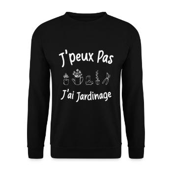 Jardinage Je Peux Pas J'ai Jardinage Jardin - Sweat-shirt Unisexe - noir - Devant - Alina (178cm) & Michal (187cm)