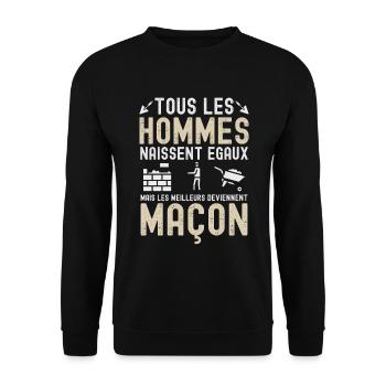 Maçon - Homme - Maçonnerie - Meilleur - Cadeau - Sweat-shirt Unisexe - noir - Devant - Alina (178cm) & Michal (187cm)