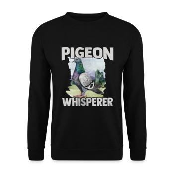 Pigeons Whisperer Pigeon Whisperer Pigeon éleveur - Sweat-shirt Unisexe - noir - Devant - Alina (178cm) & Michal (187cm)