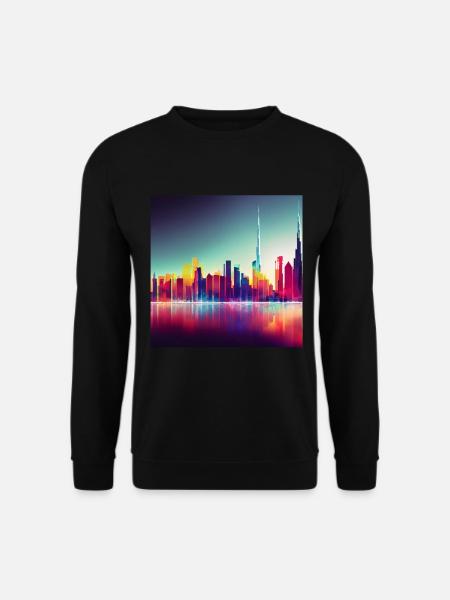 Dubai Silhouette Skyline abstrakte Kunst - Unisex Pullover - Schwarz