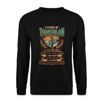 6 stages of triathlon - Unisex Sweatshirt - black - Front - Alina (178cm) & Michal (187cm)