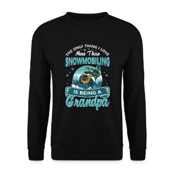 Snowmobiling, Grandpa, Snowmobile - Unisex Sweatshirt - black - Front - Alina (178cm) & Michal (187cm)