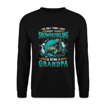 Snowmobiling, Grandpa, Snowmobile - Unisex Sweatshirt - black - Front - Alina (178cm) & Michal (187cm)