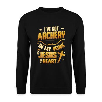 Religious archer, Archery - Unisex Sweatshirt - black - Front - Alina (178cm) & Michal (187cm)