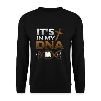 It's In My Dna, Bible, Church, Christian Religious - Unisex Sweatshirt - black - Front - Alina (178cm) & Michal (187cm)