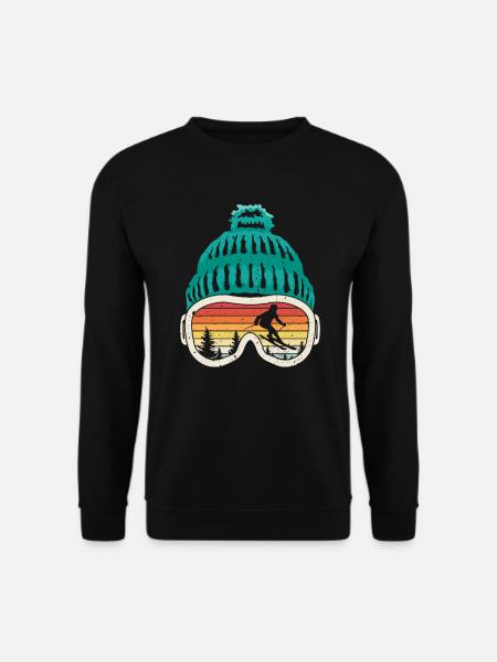 Ski Skifahrer Skibrille Skifahren Urlaub Geschenk - Unisex Pullover - Schwarz