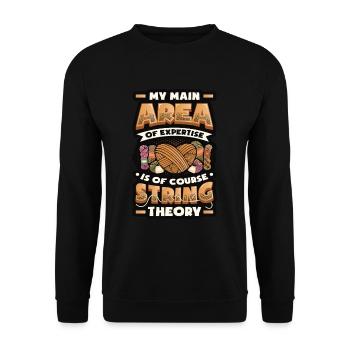 Funny Yarn Lover, Häkeln - Unisex Pullover - Schwarz - Vorne - Alina (178cm) & Michal (187cm)
