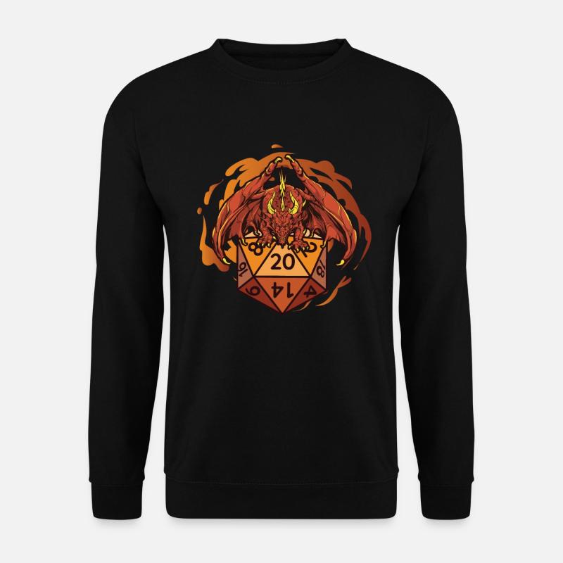 Dragon with D20 dice - Unisex Sweatshirt - black