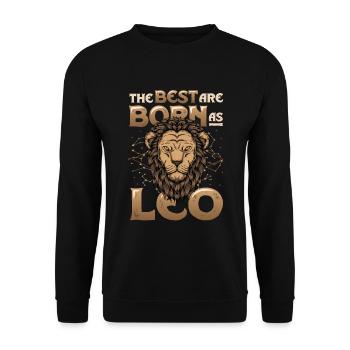 The best are born as Leo, zodiac signs - Unisex Sweatshirt - black - Front - Alina (178cm) & Michal (187cm)