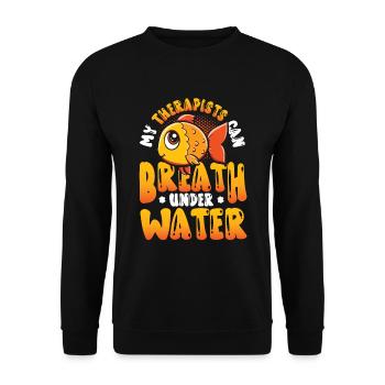 Fun fish keeping, fish keepers - Unisex Sweatshirt - black - Front - Alina (178cm) & Michal (187cm)