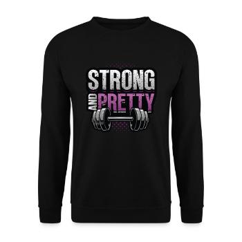 Strong and Pretty Female Bodybuilder Women - Unisex Sweatshirt - black - Front - Alina (178cm) & Michal (187cm)