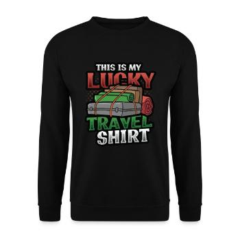 Peur de prendre l’avion, de voyager, de prendre l’avion, de prendre l’avion - Sweat-shirt Unisexe - noir - Devant - Alina (178cm) & Michal (187cm)