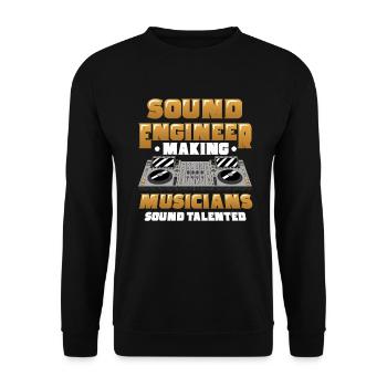 Drôle d’ingénieur du son et d’ingénieur du son - Sweat-shirt Unisexe - noir - Devant - Alina (178cm) & Michal (187cm)