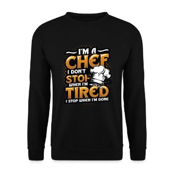 Je suis un chef que je n’arrête pas - Sweat-shirt Unisexe - noir - Devant - Alina (178cm) & Michal (187cm)