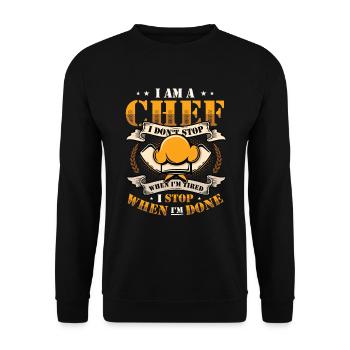 Je suis un chef que je n’arrête pas - Sweat-shirt Unisexe - noir - Devant - Alina (178cm) & Michal (187cm)