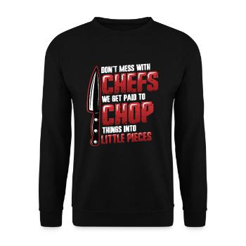 Don't mess with the chef - Unisex Sweatshirt - black - Front - Alina (178cm) & Michal (187cm)