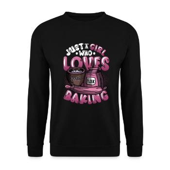Only a girl who loves baking - Unisex Sweatshirt - black - Front - Alina (178cm) & Michal (187cm)