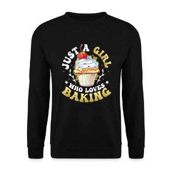 Only a girl who loves baking - Unisex Sweatshirt - black - Front - Alina (178cm) & Michal (187cm)