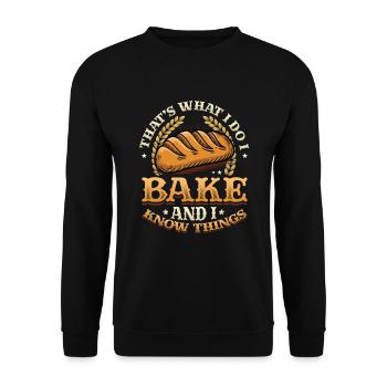 Boulanger, je le fais, je fais de la pâtisserie et je sais des choses - Sweat-shirt Unisexe - noir - Devant - Alina (178cm) & Michal (187cm)
