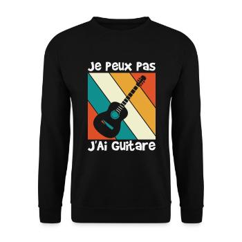 Je Peux Pas J'ai Guitare Drôle Guitare - Sweat-shirt Unisexe - noir - Devant - Alina (178cm) & Michal (187cm)