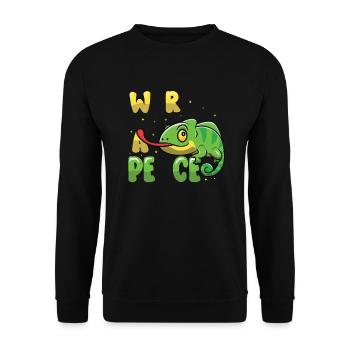 Caméléon de la Paix, Mouvement pour la Paix - Sweat-shirt Unisexe - noir - Devant - Alina (178cm) & Michal (187cm)
