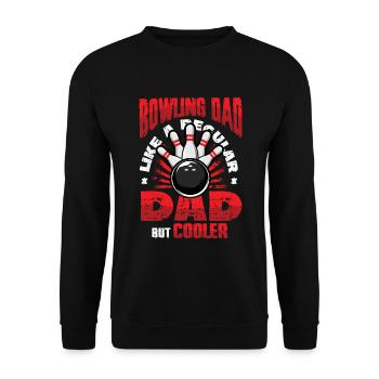 Papa bowling, comme un papa normal, mais plus cool - Sweat-shirt Unisexe - noir - Devant - Alina (178cm) & Michal (187cm)