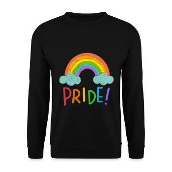 Rainbow Gay Pride LGBTQ - Unisex Sweatshirt - black - Front - Alina (178cm) & Michal (187cm)